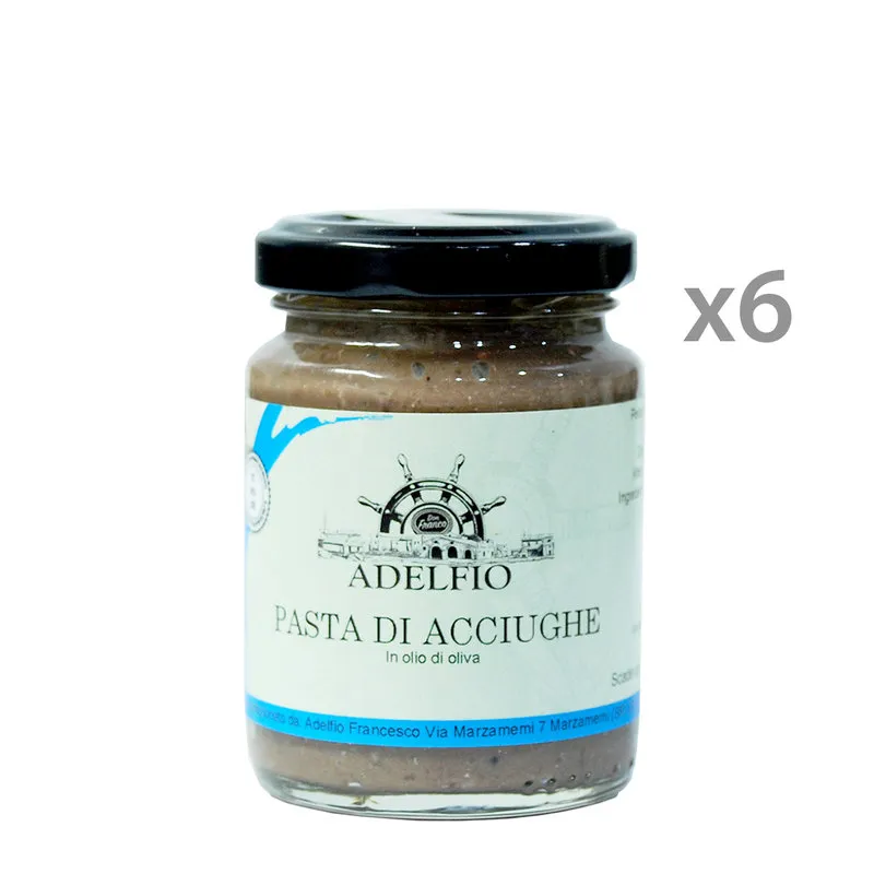 Adelfio 6 vasetti - Pasta di acciughe 100 gr