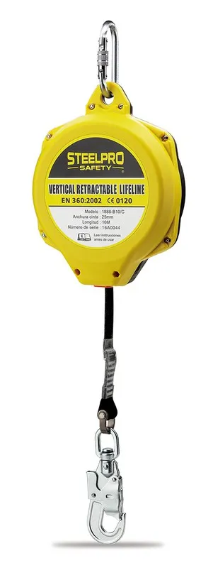 Anticaidas Retractil Cinta 10 Metros Steelpro