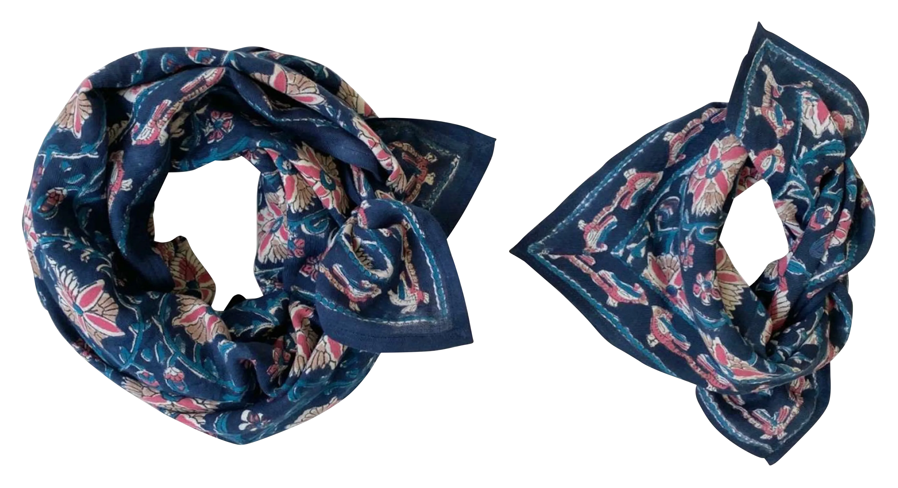  APACHES COLLECTIONS   LATIKA - Foulard in cotone stampato | Blu