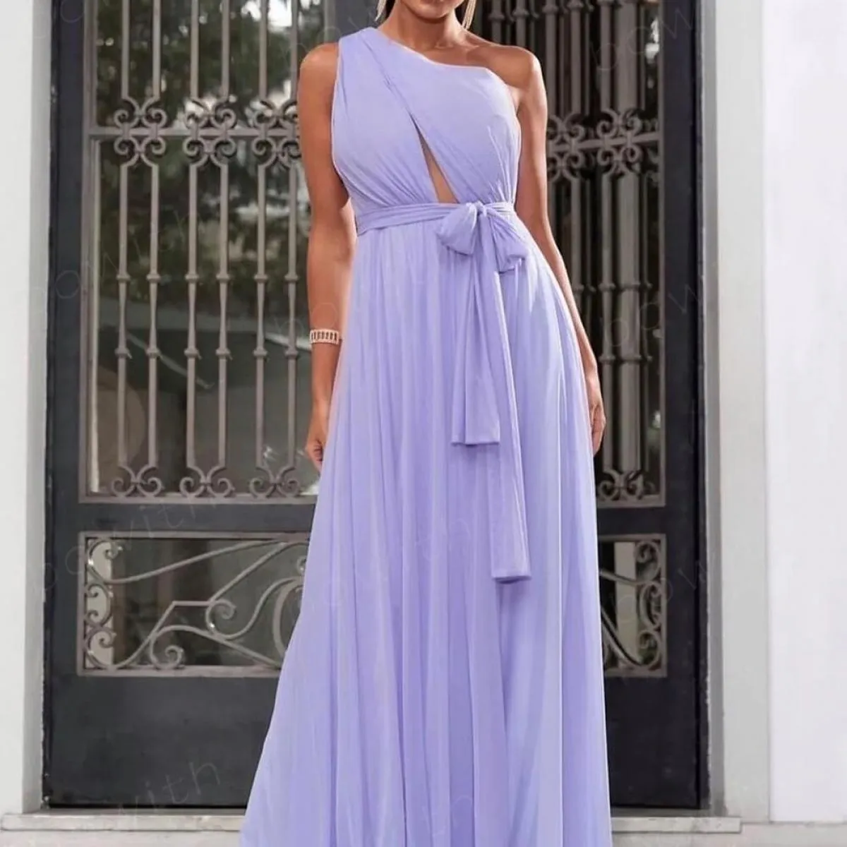 Bowith Abiti da festa da sera monospalla Abiti eleganti da damigella d'onore per matrimoni Abiti da cerimonia per occasioni form