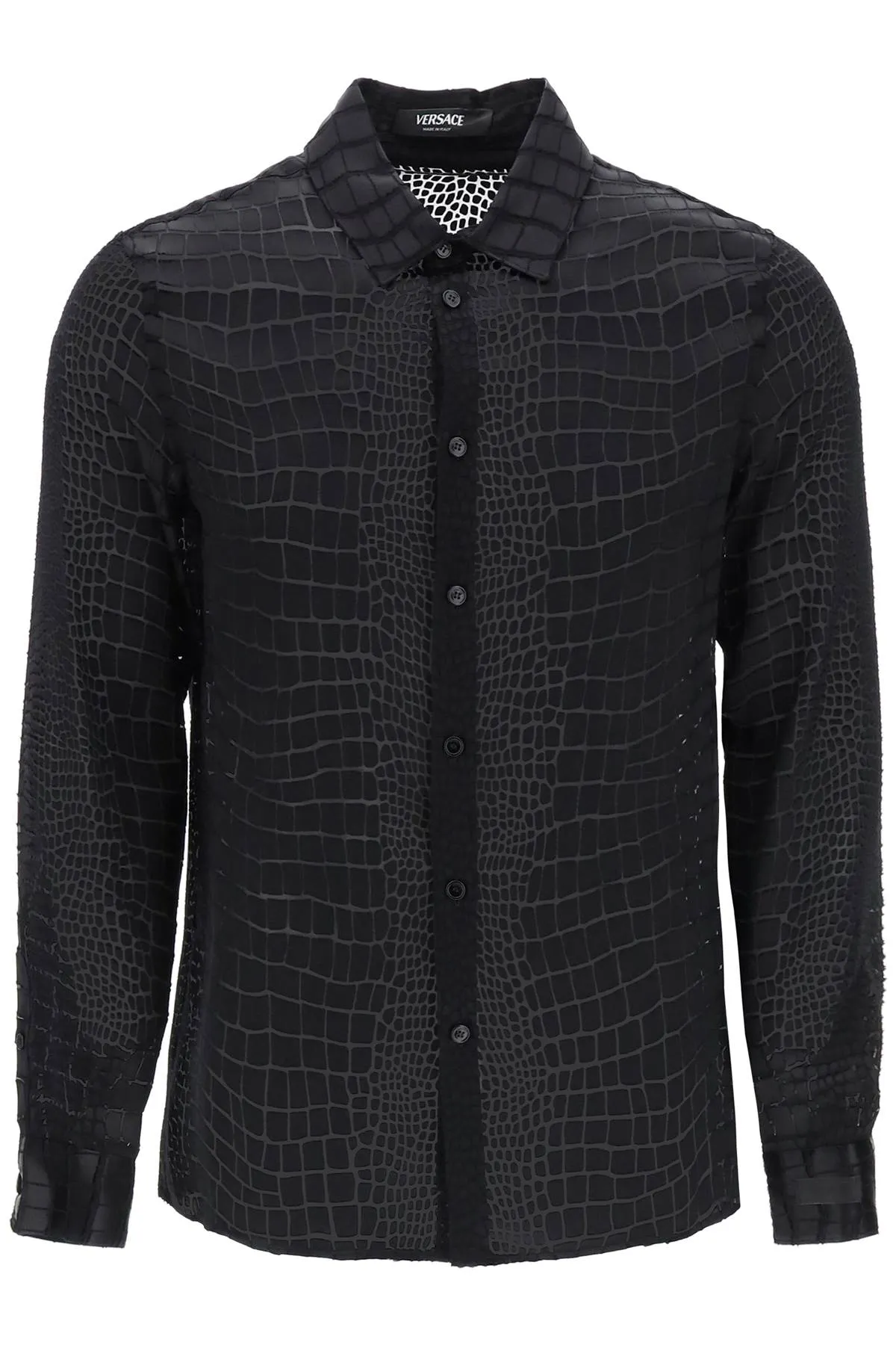 Camicia Dévoré Effetto Coccodrillo