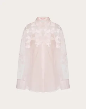 CAMICIA IN ORGANZA RICAMATA