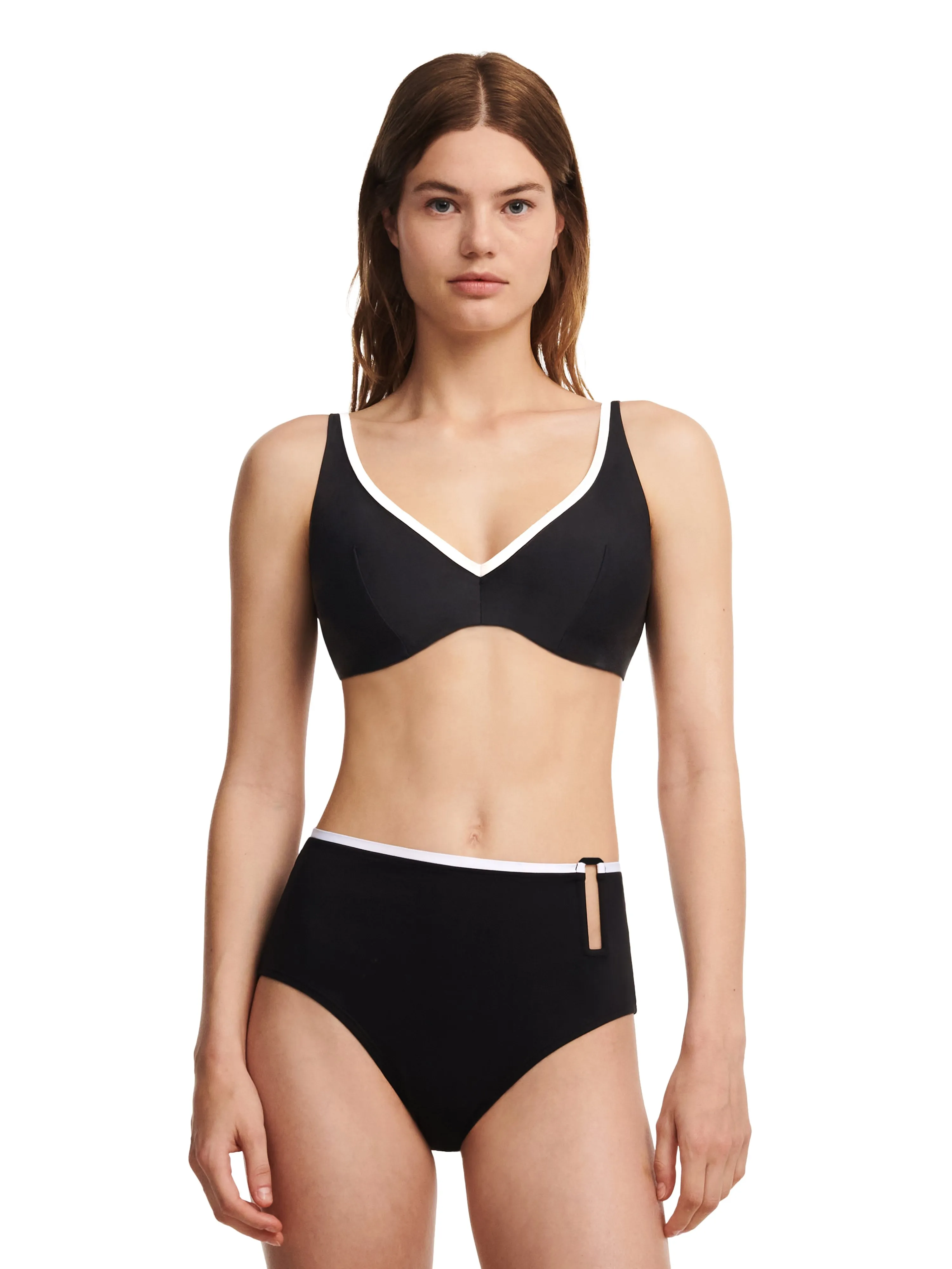  CHANTELLE   AUTHENTIC - Haut de maillot de bain plongeant | Noir