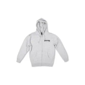 FELPA CAPPUCCIO LOGO ZIP GRIGIO/NERO