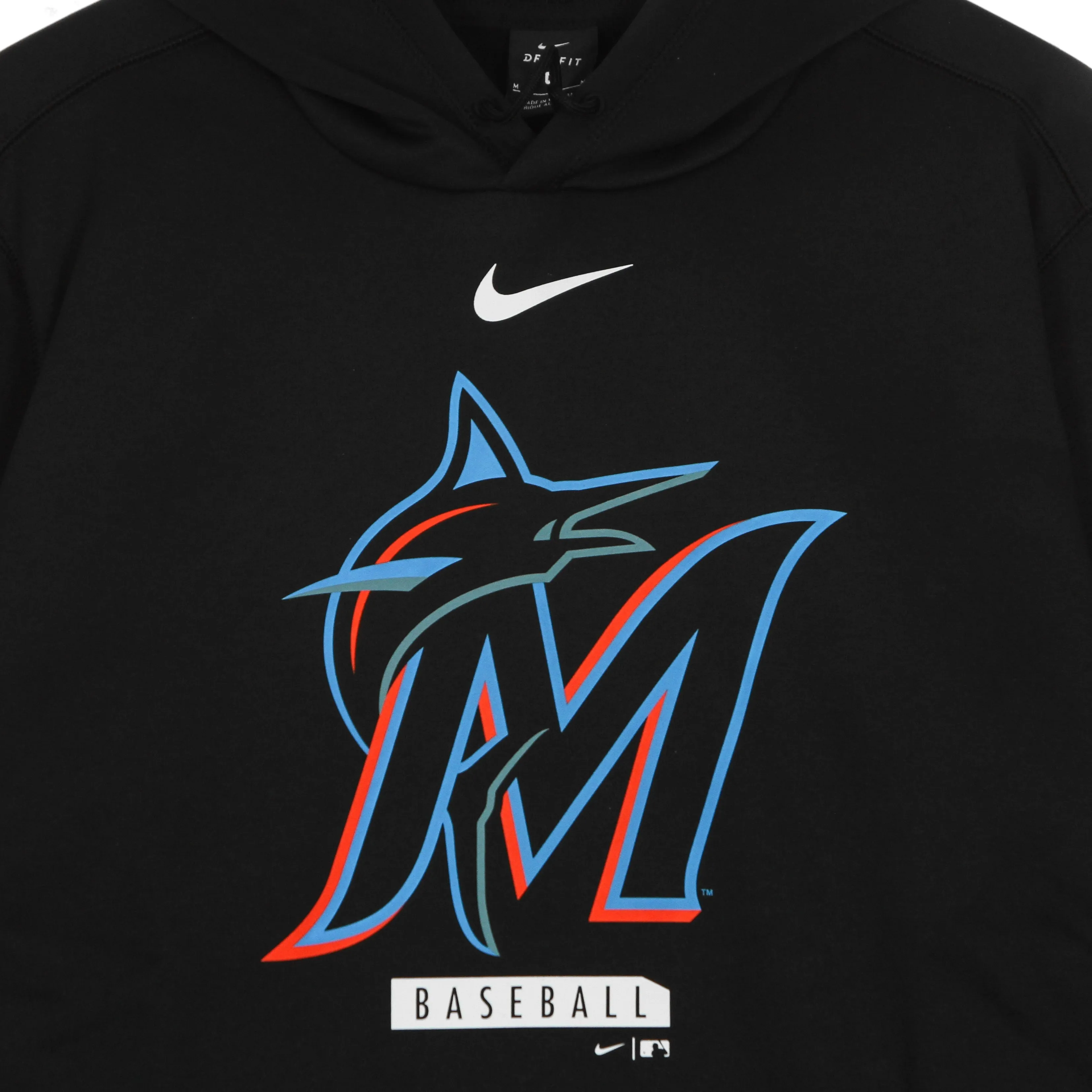 Felpa Cappuccio Uomo Mlb Logo Therma Performance Pullover Hoodie Miamar Black