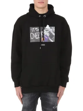 FELPA CON CAPPUCCIO IN COTONE NERA