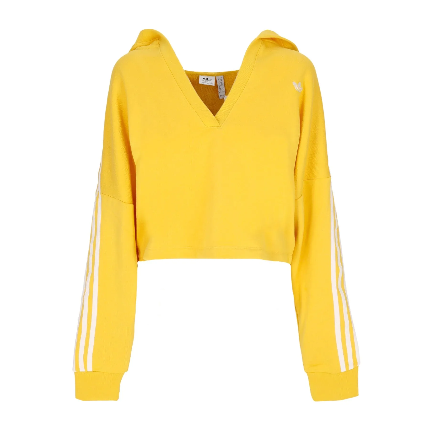 Felpa Leggera Cappuccio Corta Donna V-neck Cropped Hoodie Bold Gold