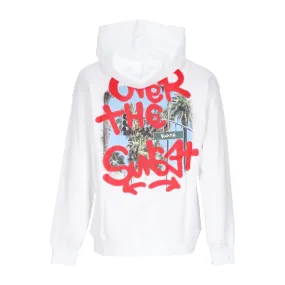 Felpa Leggera Cappuccio Uomo Over The Sunset Logo Hoodie White