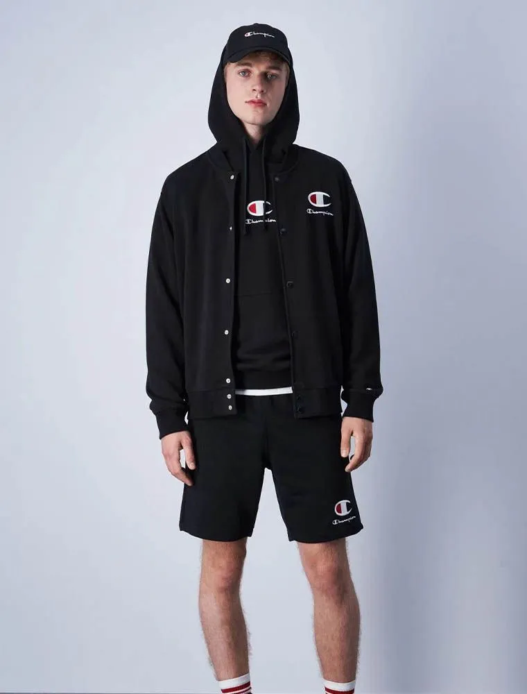 Felpa Sportiva Aperta Champion - Nero