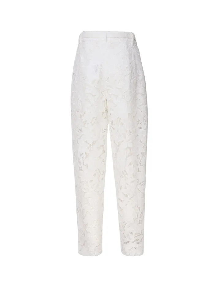 PANTALONI CARROT IN PIZZO