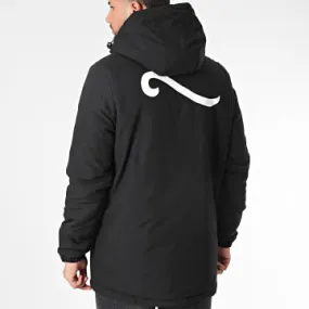 Parka con cappuccio Wave Nero Bianco
