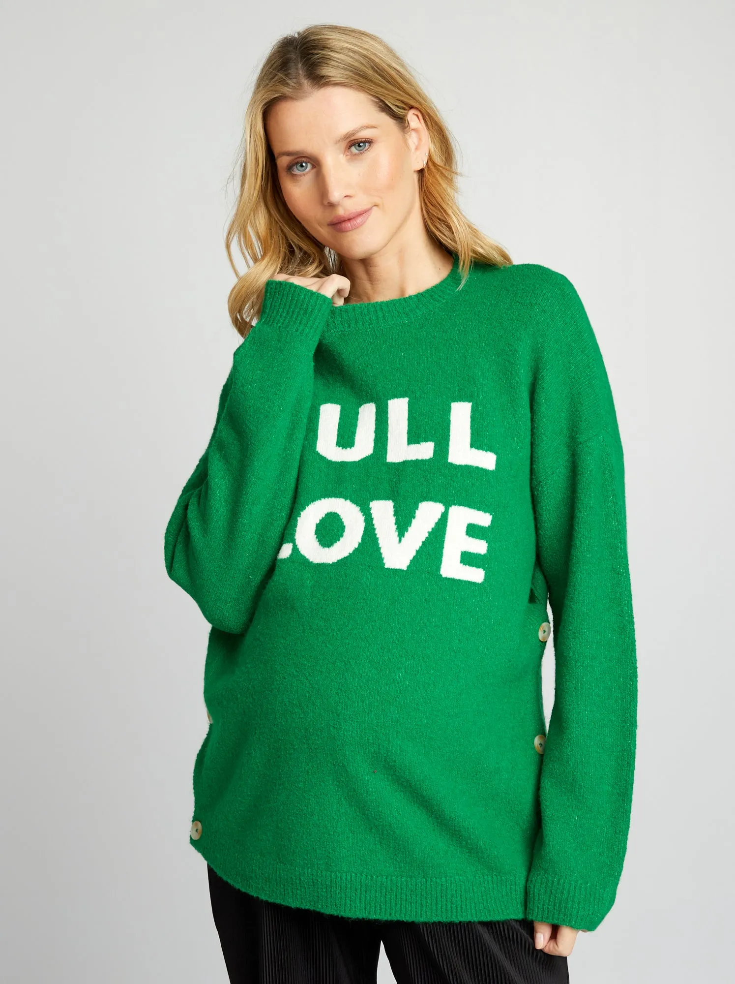 Pullover premaman e da allattamento - VERDE