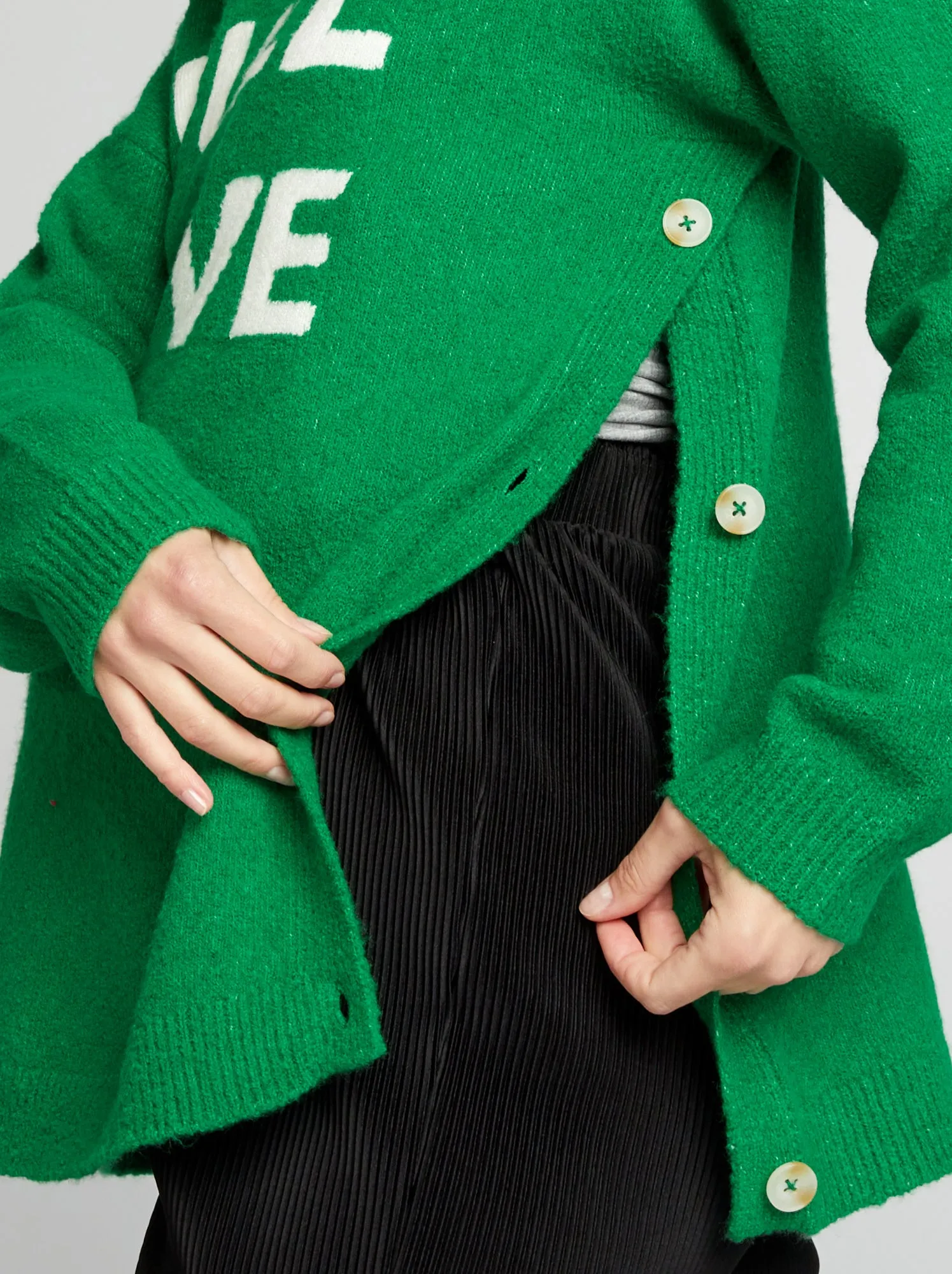 Pullover premaman e da allattamento - VERDE