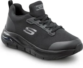 SKECHERS  Arch Fit Serena, Women's, Black, Slip On Athletic Style, MaxTRAX Slip Resistant, Soft Toe Work Shoe