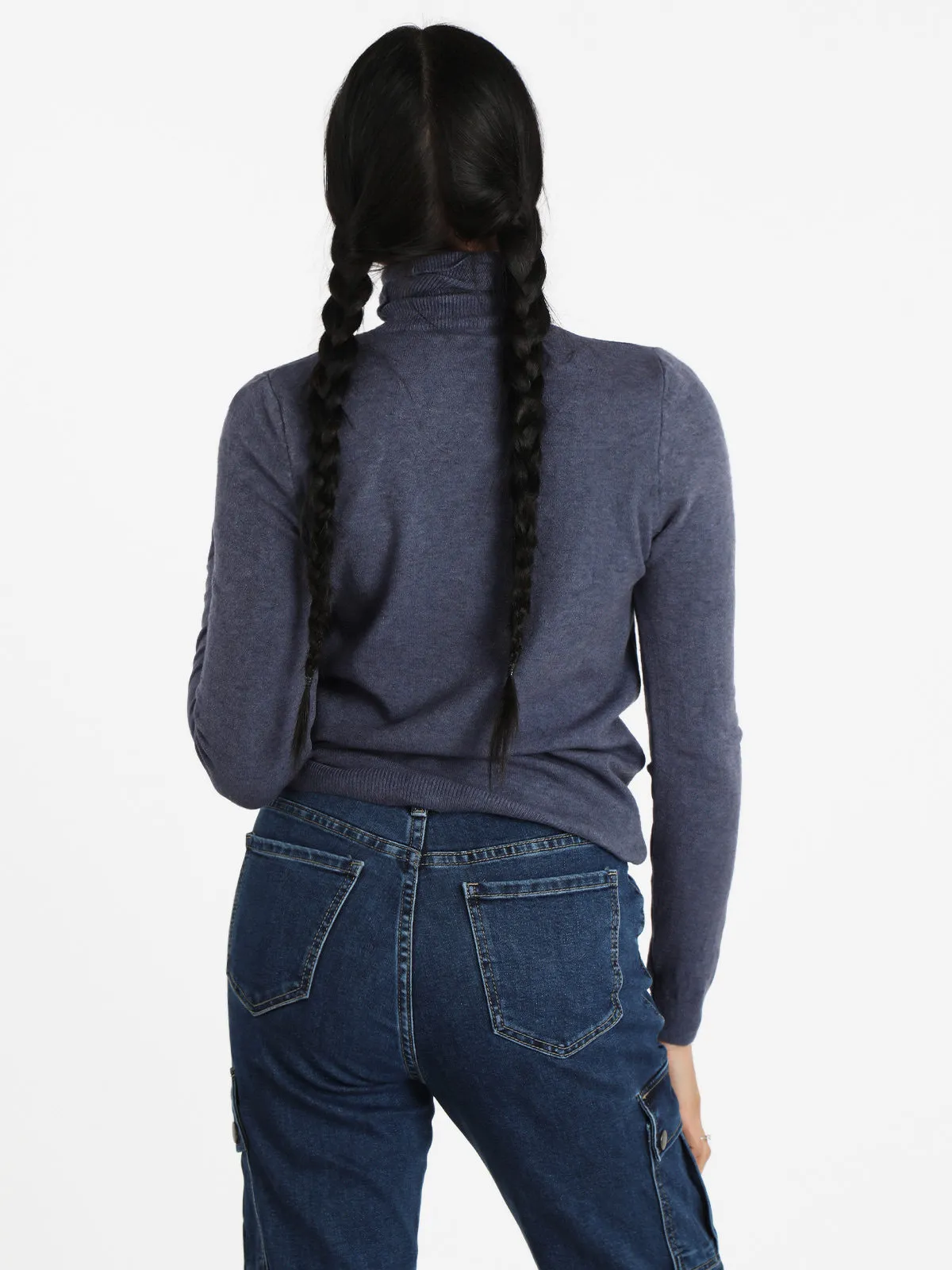 Solada Col roulé femme en maille unie