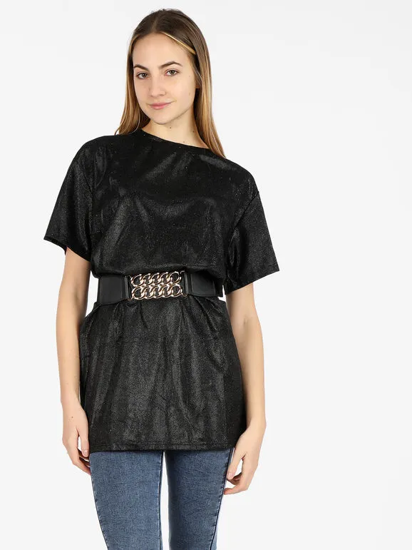 Solada T-shirt maxi femme à paillettes