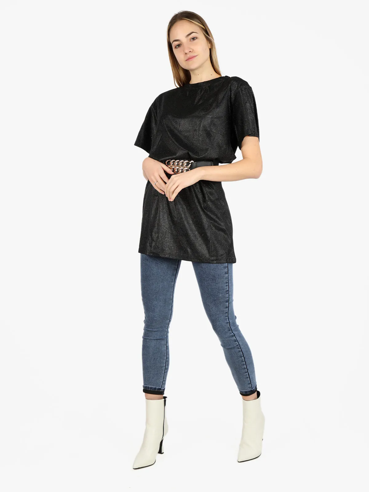 Solada T-shirt maxi femme à paillettes