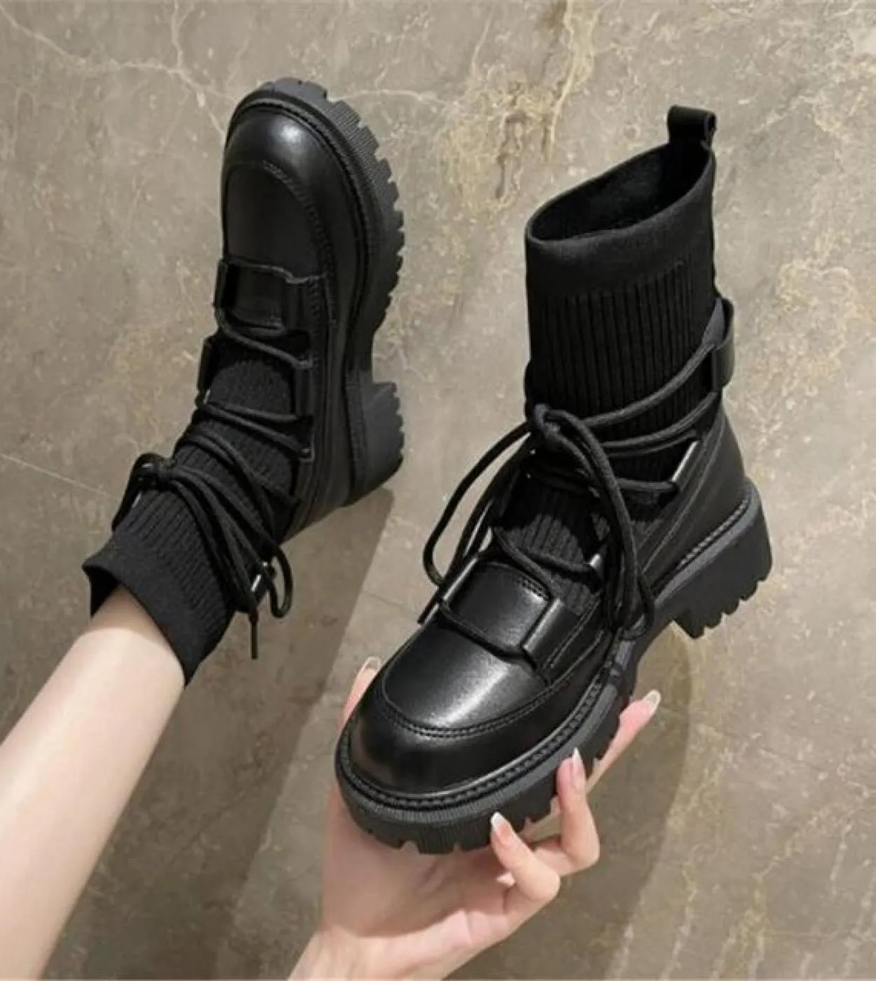 Stivaletti da donna Stivali spessi con stivaletti da donna Stivaletti da donna Scarpe da donna Stivali da donna Xl Stivaletti in