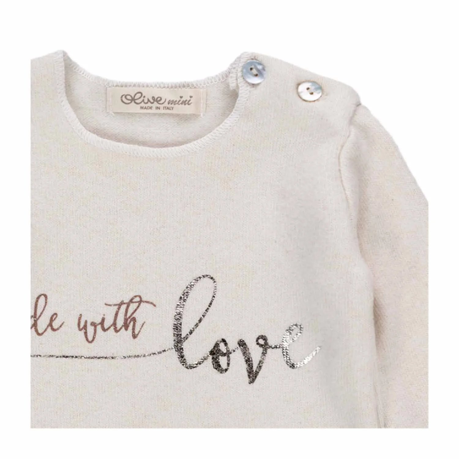 T-Shirt Panna Con Stampa Neonata