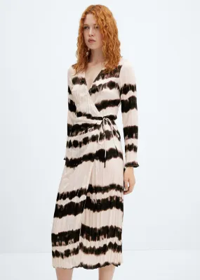 Vestito camicione plissettato tie-dye